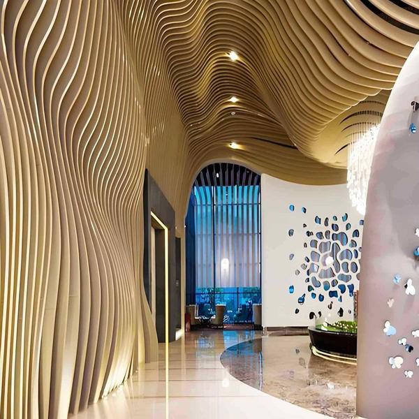 Ballesta Baffle Ceiling System - U-Shaped Linear Baffles installed at Tencent Headquarters