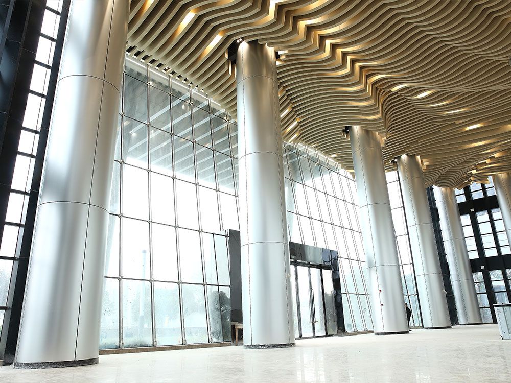 Hanlan Plaza Anodized Honeycomb Wall Panels