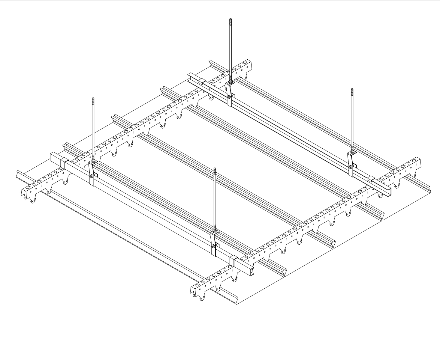 150C Concealed Strip Ceiling Installation Diagram