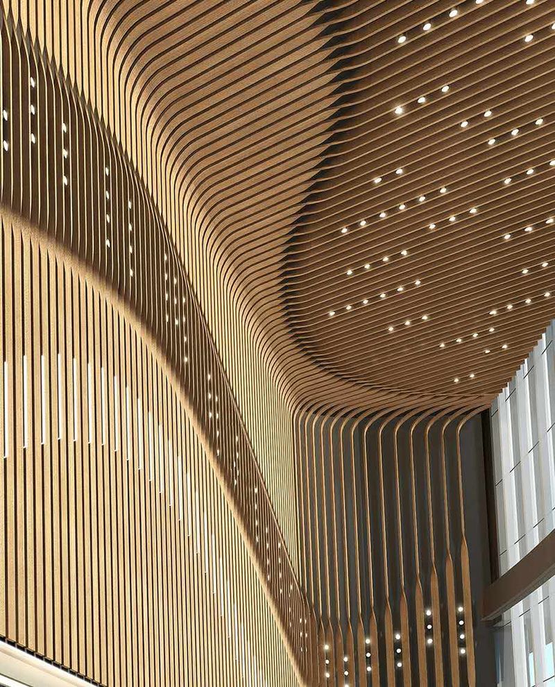 S-Shape baffle ceiling commercial building