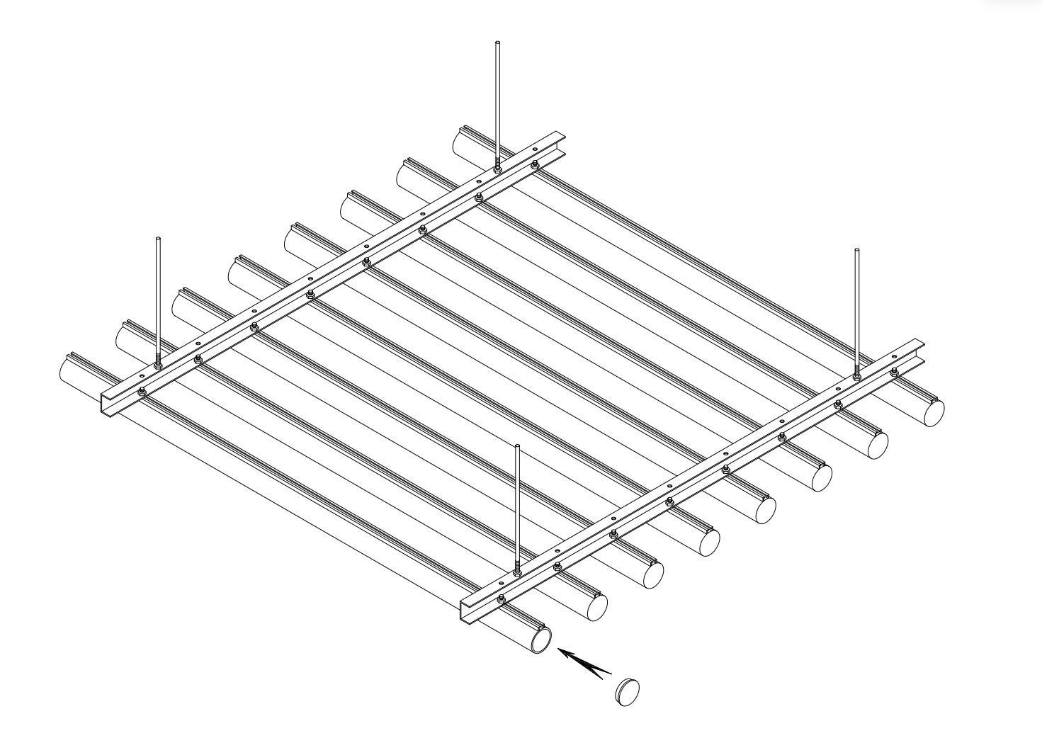 Ballesta Tubular Ceiling Installation Diagram