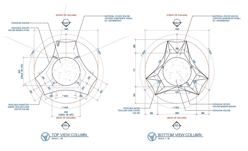 Column cladding - flat pattern development