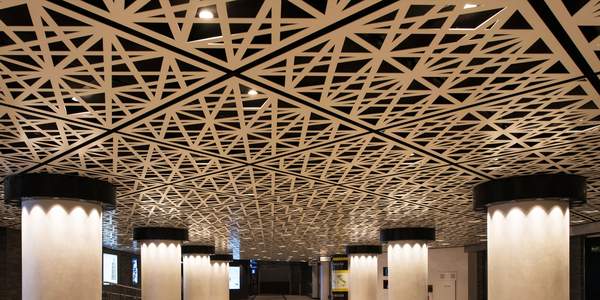 Perforated aluminum panel laser cutting